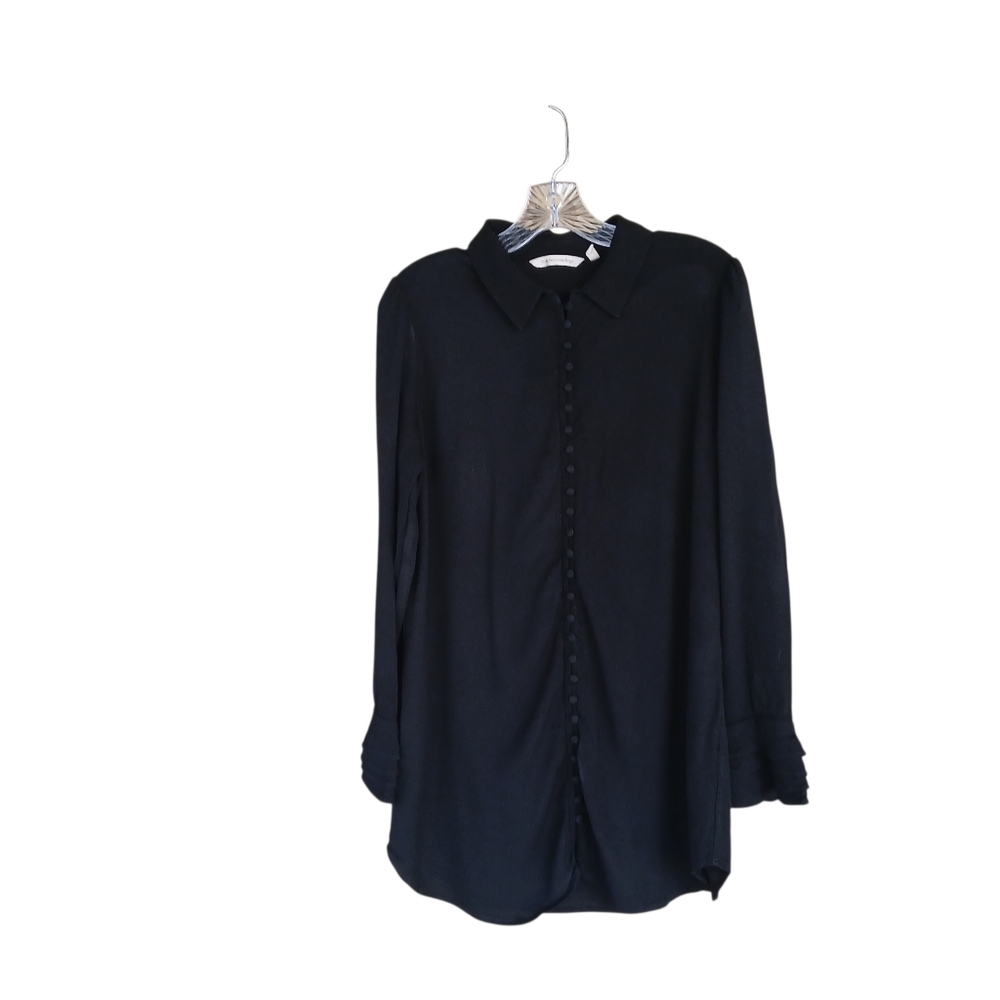 Soft Surroundings Black Long Sleeved Button Down Tunic Medium